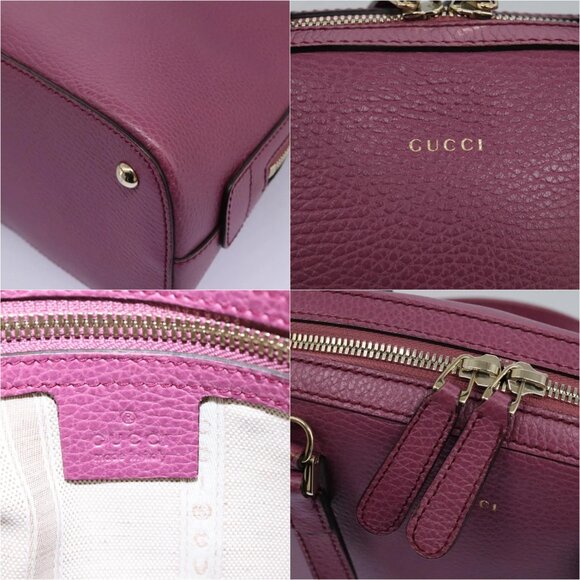GUCCI Lady Dollar Hand Bag Leather 2way Gold Pink Auth ki5528AV - Picture 15 of 15